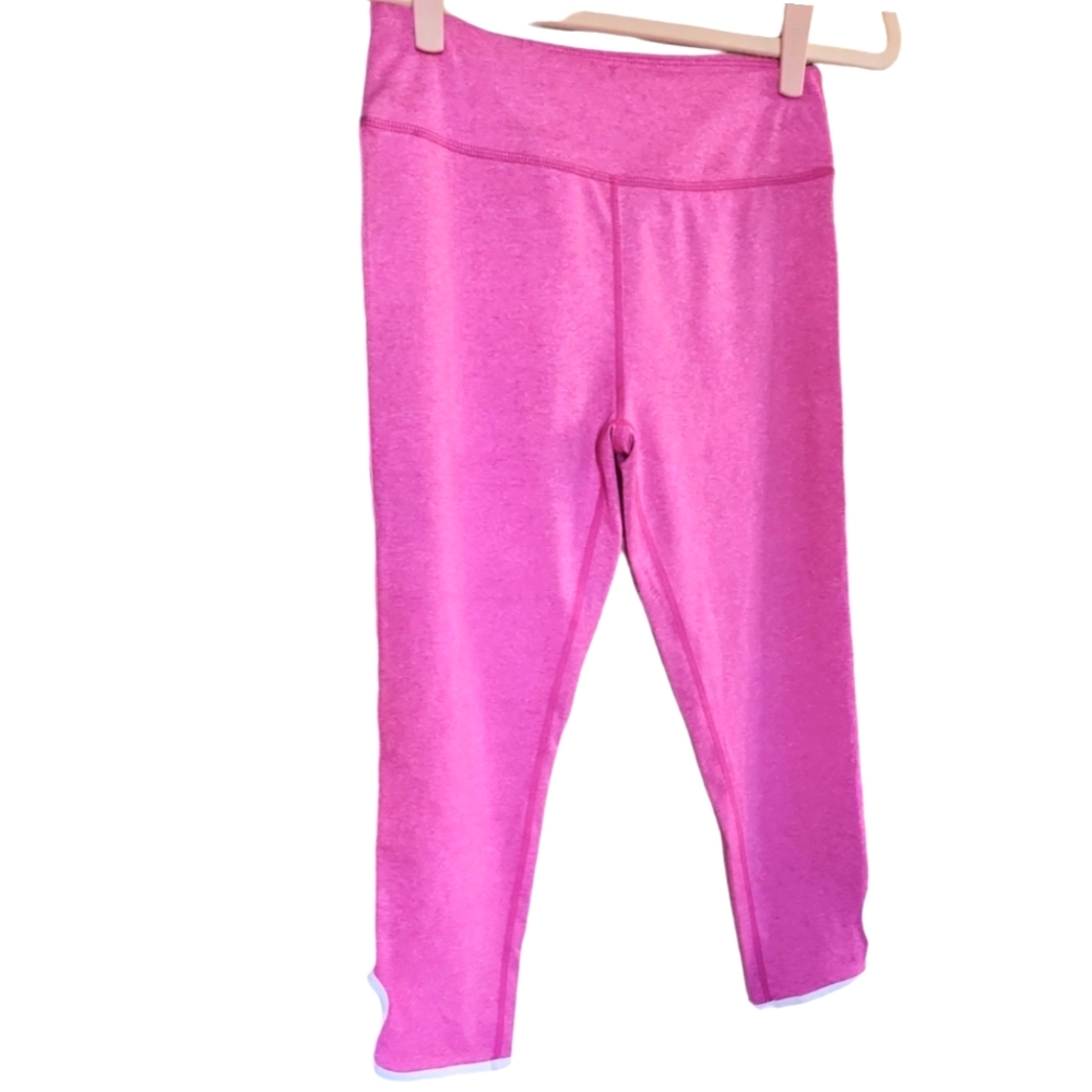 Z by Zella Girl's 3/4 Leggings with Cutout Pink White